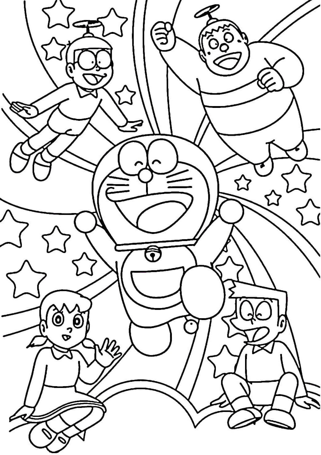 Kolorowanka Ubaw Doraemon i Przyjaciele