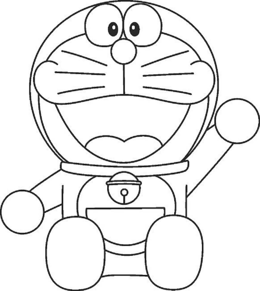 Kolorowanka Ubaw Siedzenie Doraemon