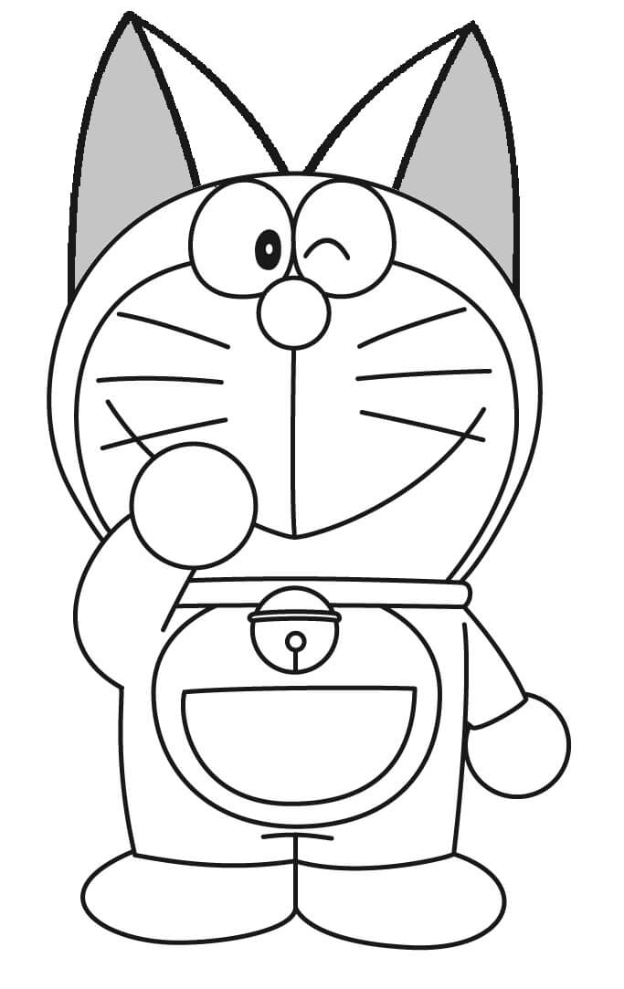 Kolorowanka Uśmiech Stojący Doraemon