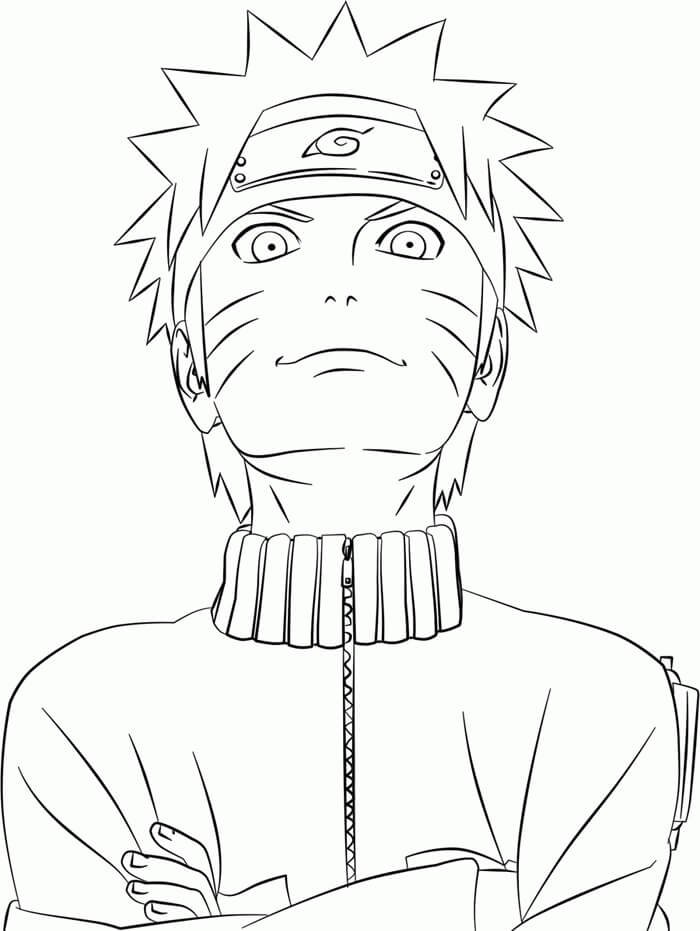 Kolorowanka Uśmiechnięta twarz Naruto