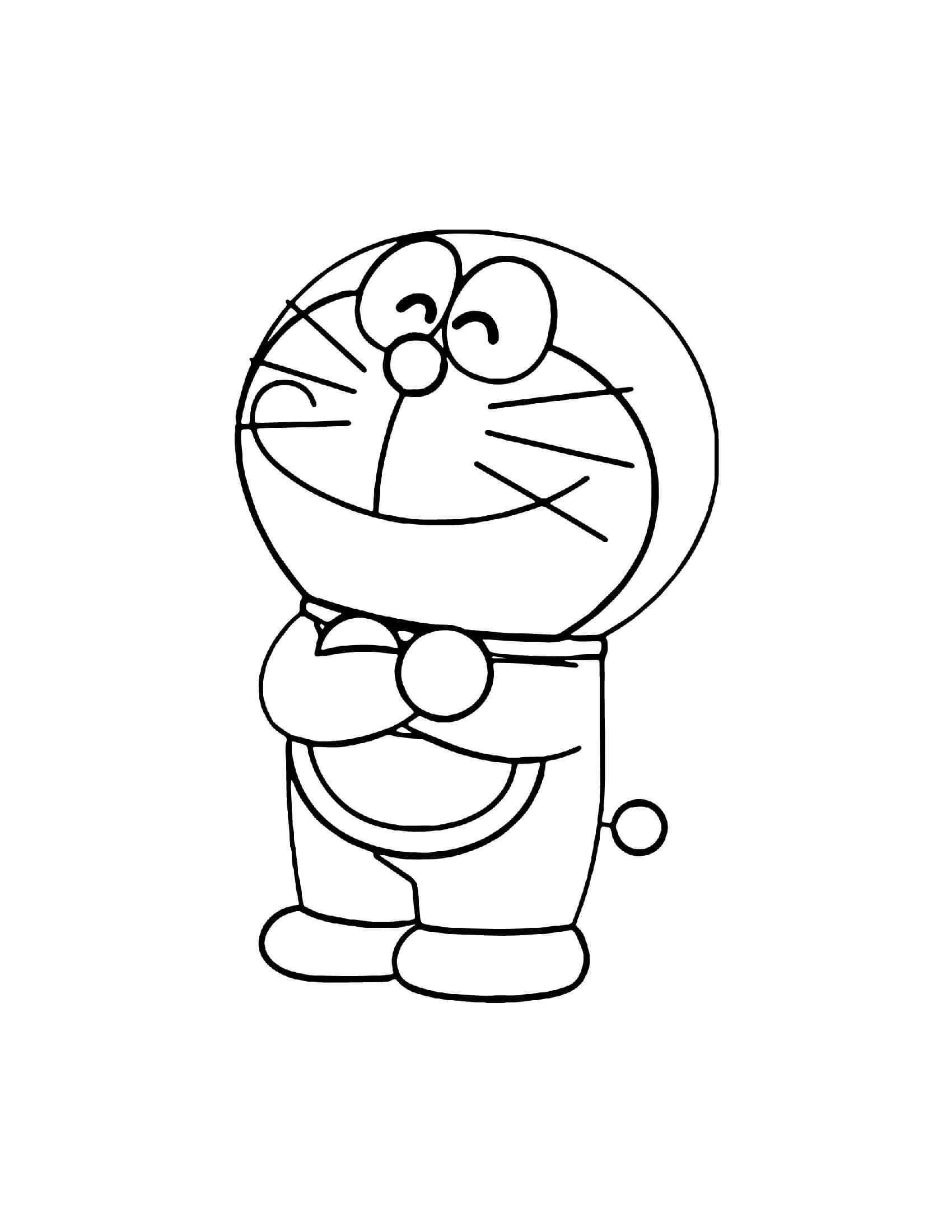 Kolorowanka Uśmiechnięty Doraemon