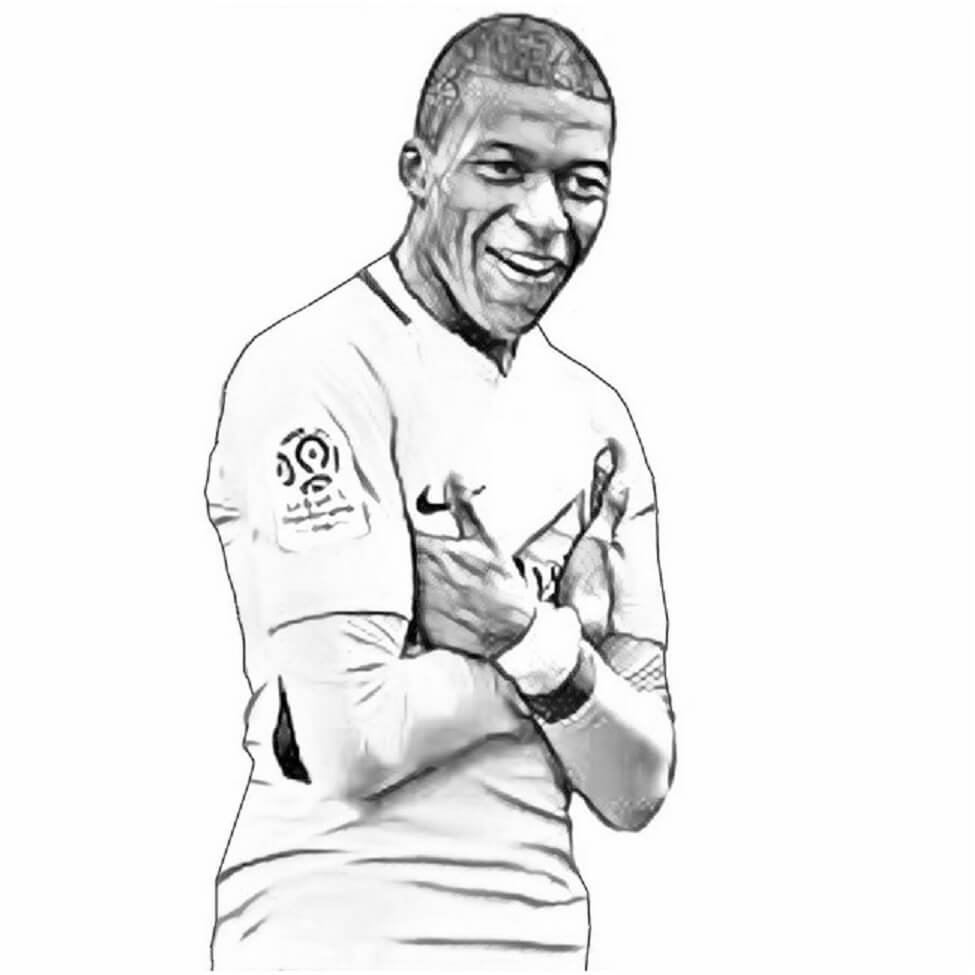 Kolorowanka Zabawa Kylian Mbappé