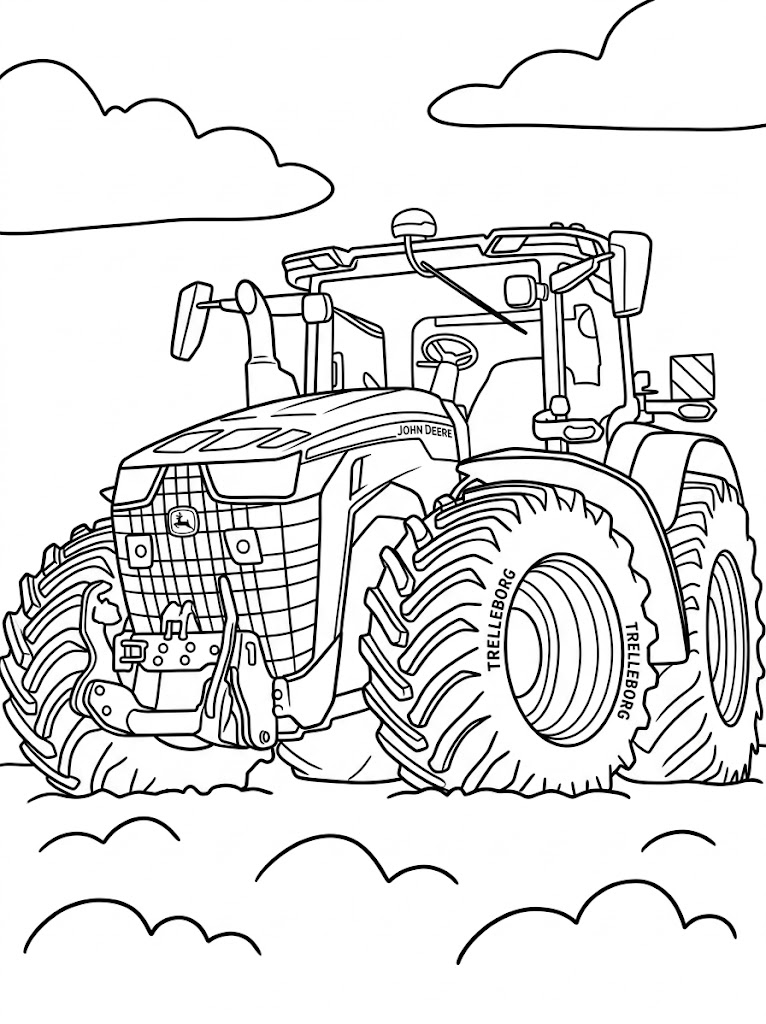 Kolorowanka Ciągnik John Deere