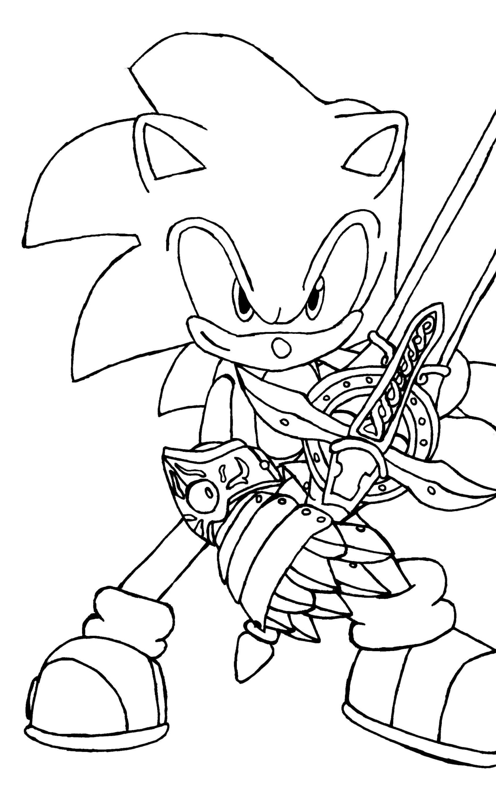 Kolorowanka Miecz Trzymający Sonic