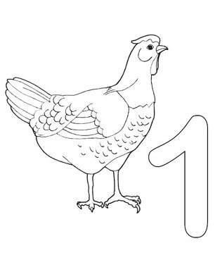 Kolorowanka Numer 1 i Kurczak