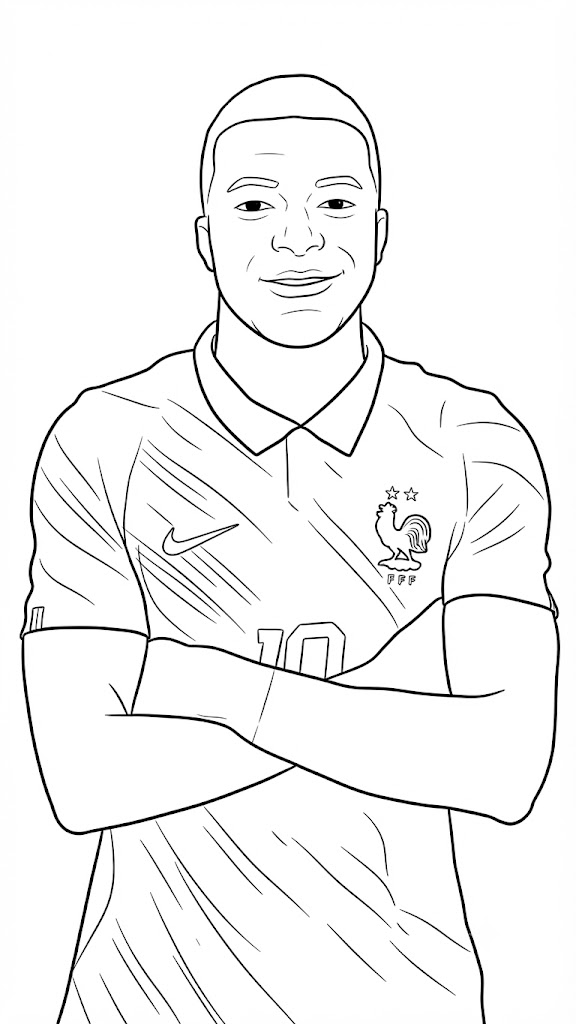 Kolorowanki Obraz Kyliana Mbappe
