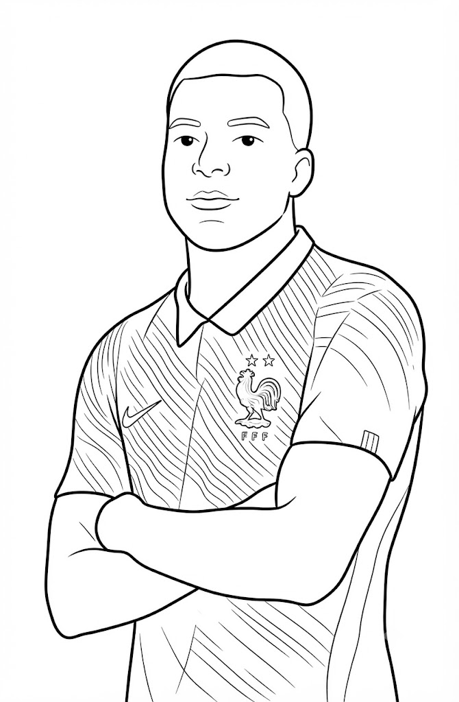 Kolorowanki Portret Kyliana Mbappé