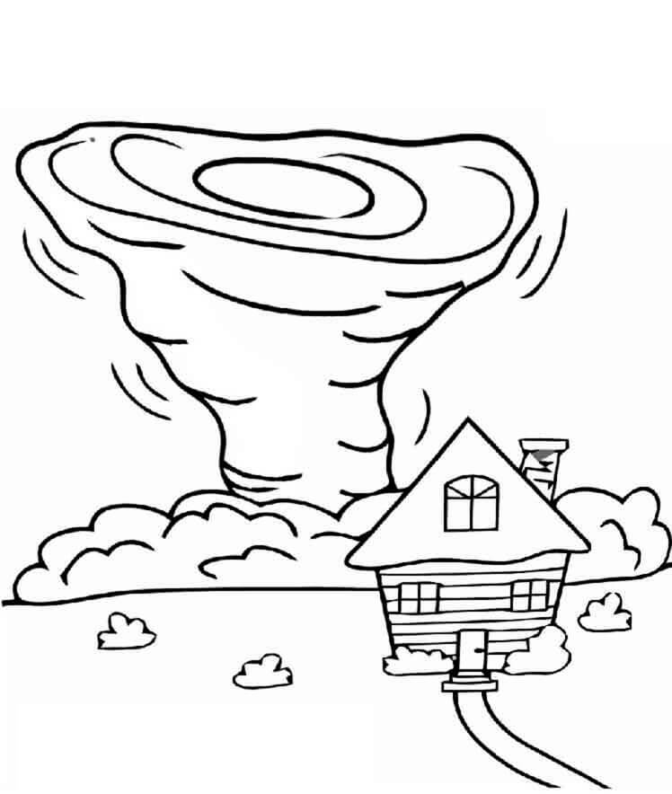Kolorowanka Tornado i Dom