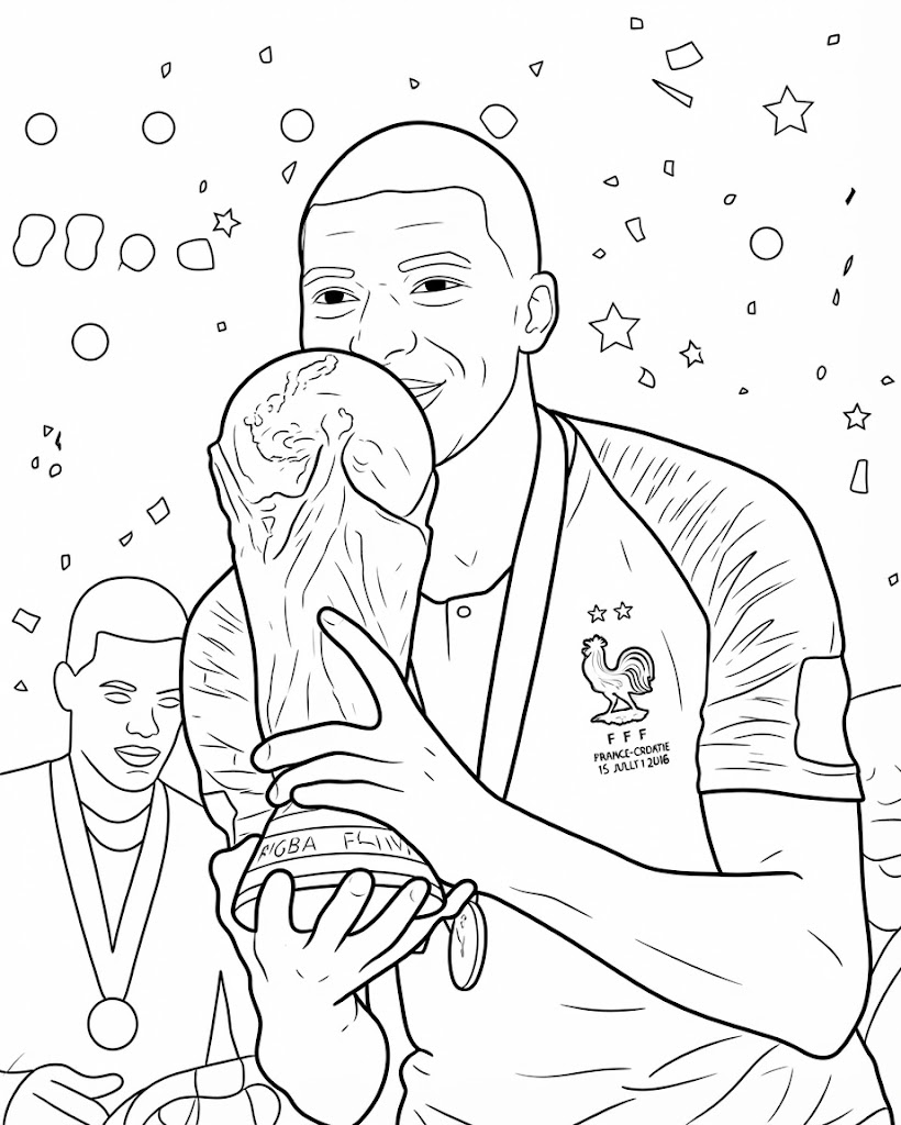 Kolorowanki Twarz Kyliana Mbappé