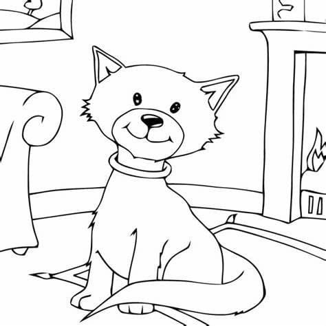 Kolorowanka Bezpłatny domek dla kota Gabi dla dzieci