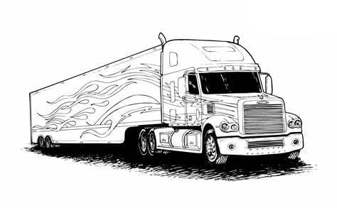 Kolorowanka Bezpłatny obraz ciężarówki