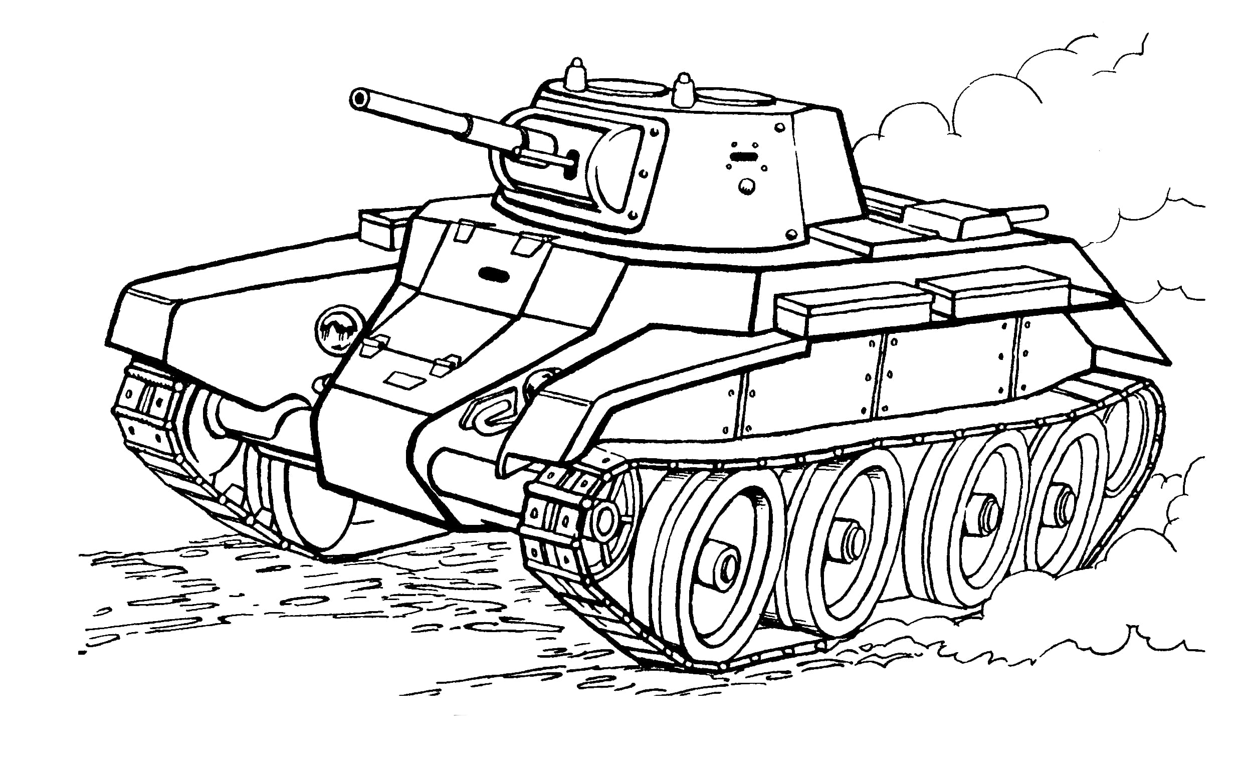 Kolorowanka Bezpłatny obraz czołgu armii