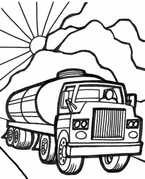 Kolorowanka Darmowe ciężarówki dla dzieci