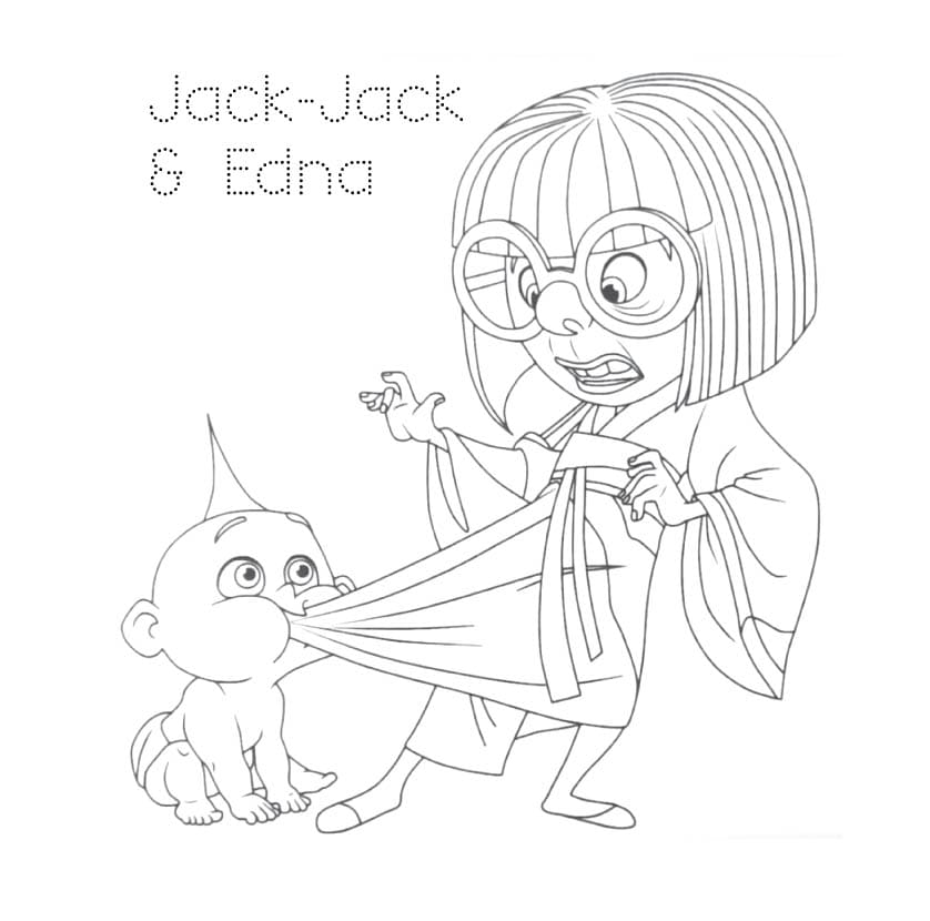 Kolorowanka Jack Jack i Edna