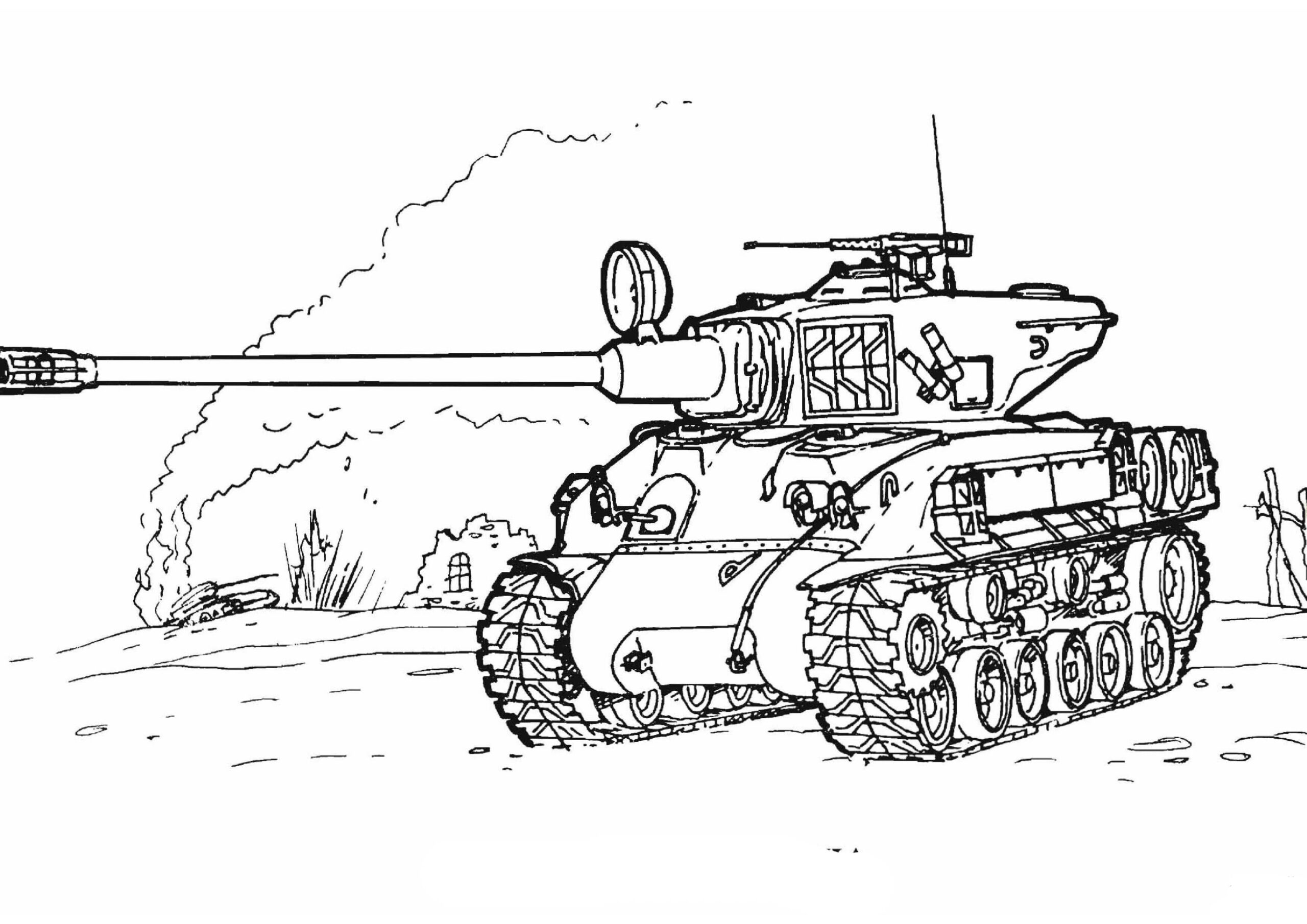 Kolorowanka Obraz czołgu armii