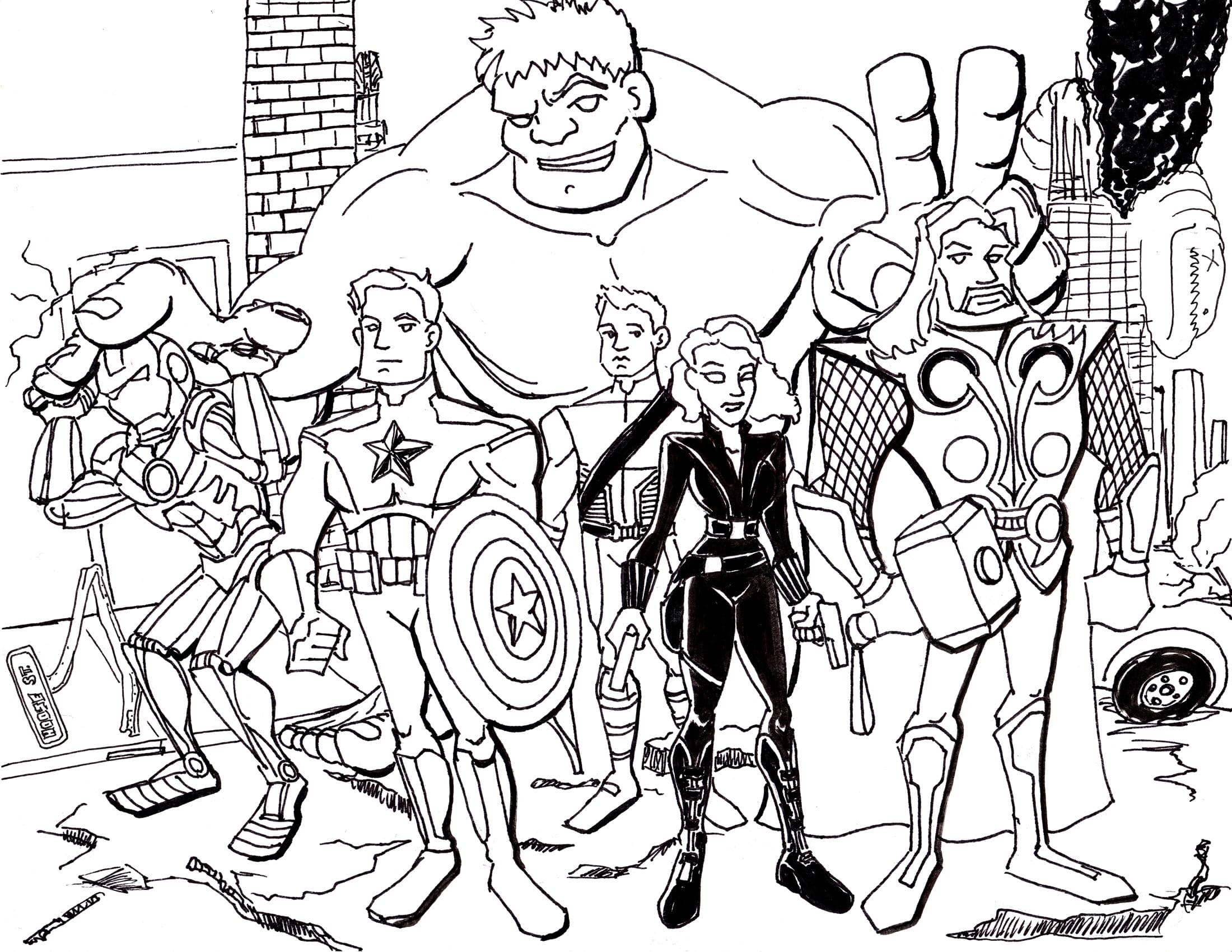 Kolorowanka Wydrukuj Infinity War Avengers