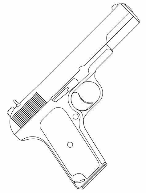 Kolorowanka Obraz pistoletu do druku