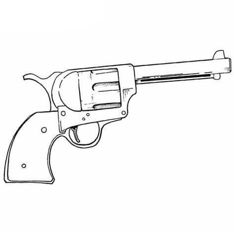 Kolorowanka Zarys obrazu pistoletu do druku