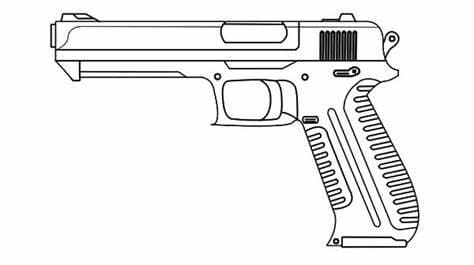 Kolorowanka Zarys obrazu pistoletu