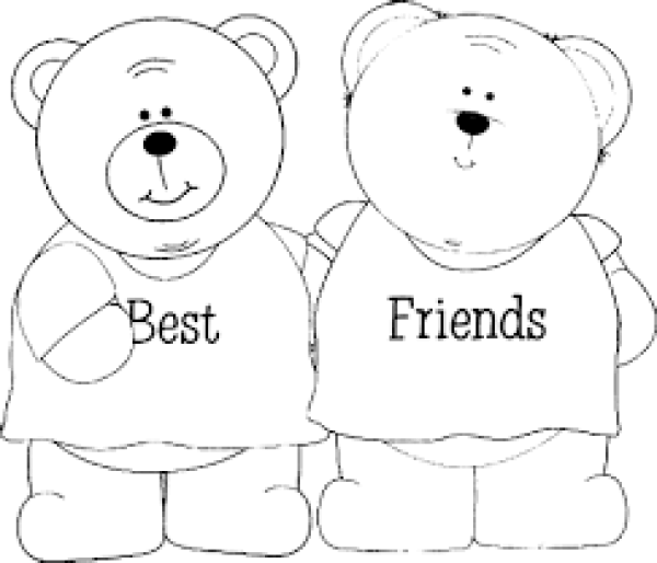 Kolorowanka 2 niedźwiedzie są najlepszymi przyjaciółmi