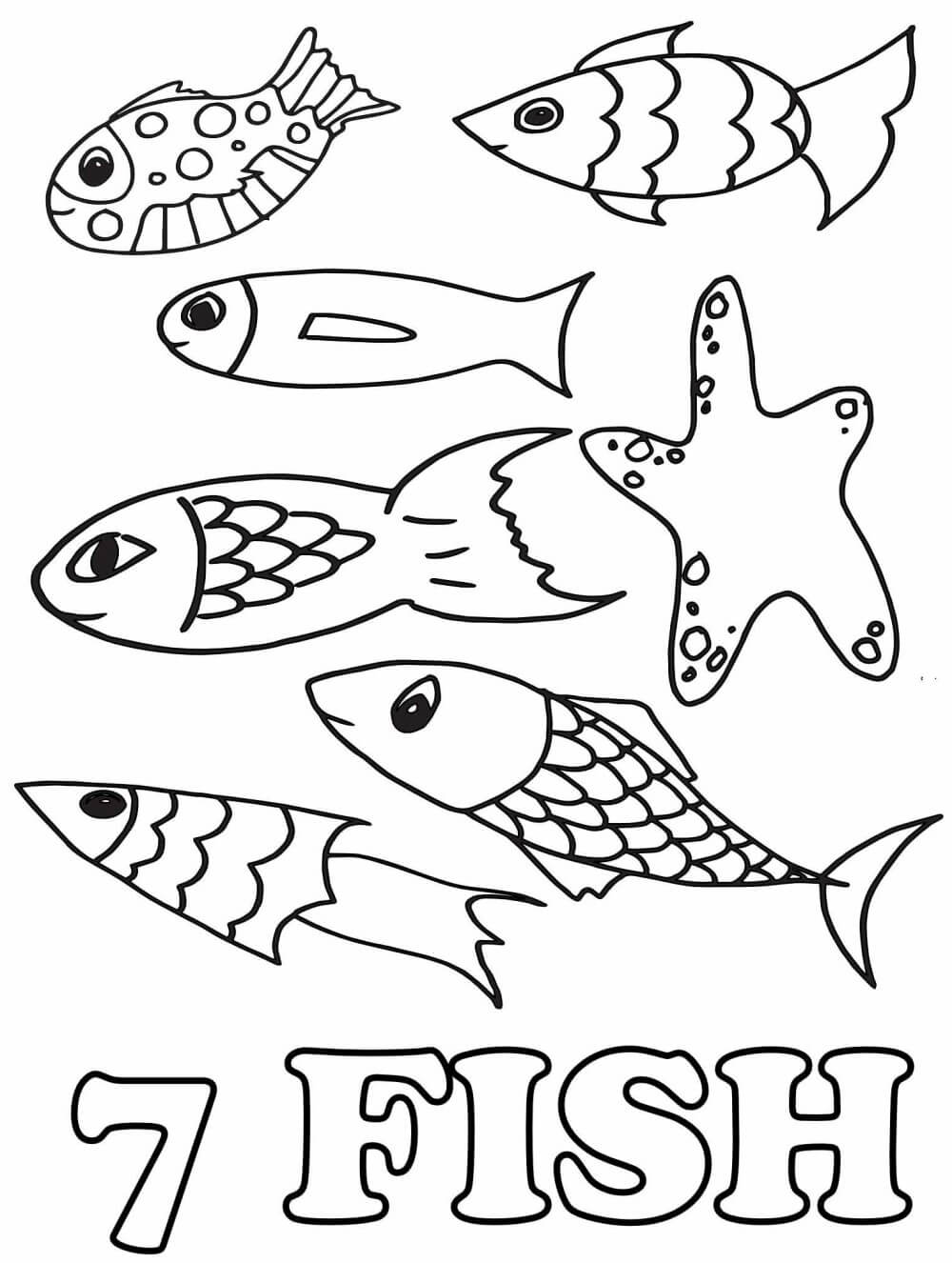 Kolorowanka 7 Ryby