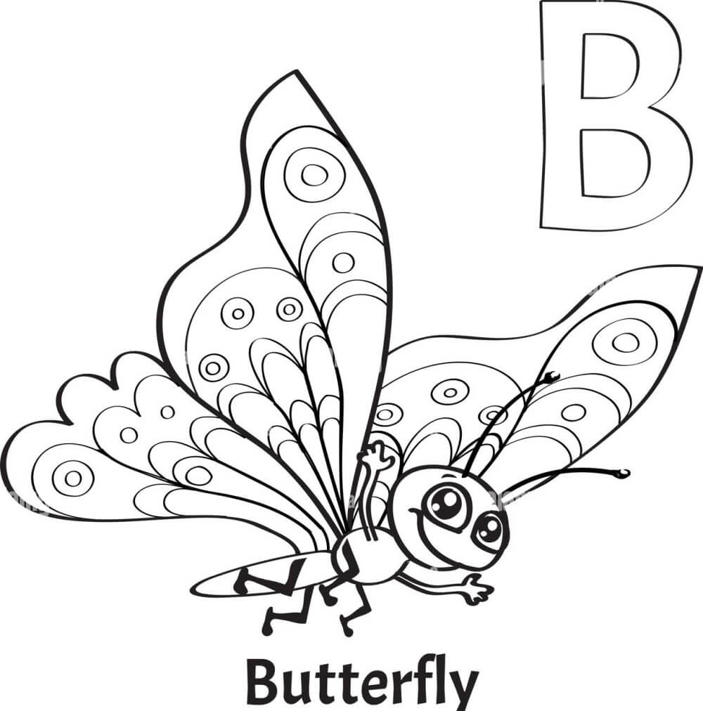 Kolorowanka B jest dla motyla