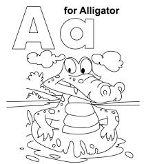 Kolorowanka Litera A dla dużego aligatora