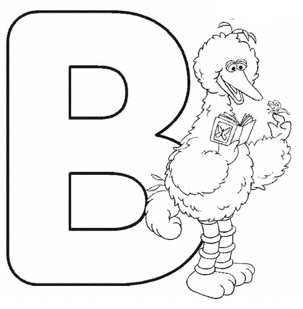 Kolorowanka Litera B dla dużego ptaka