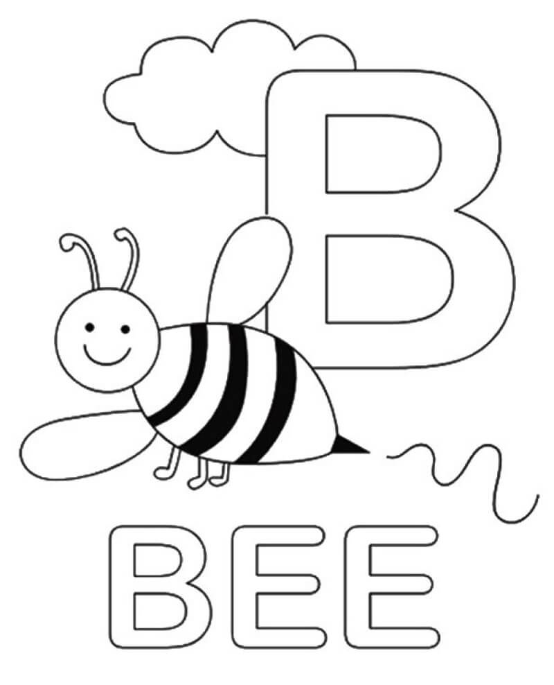 Kolorowanka Litera B dla pszczoły
