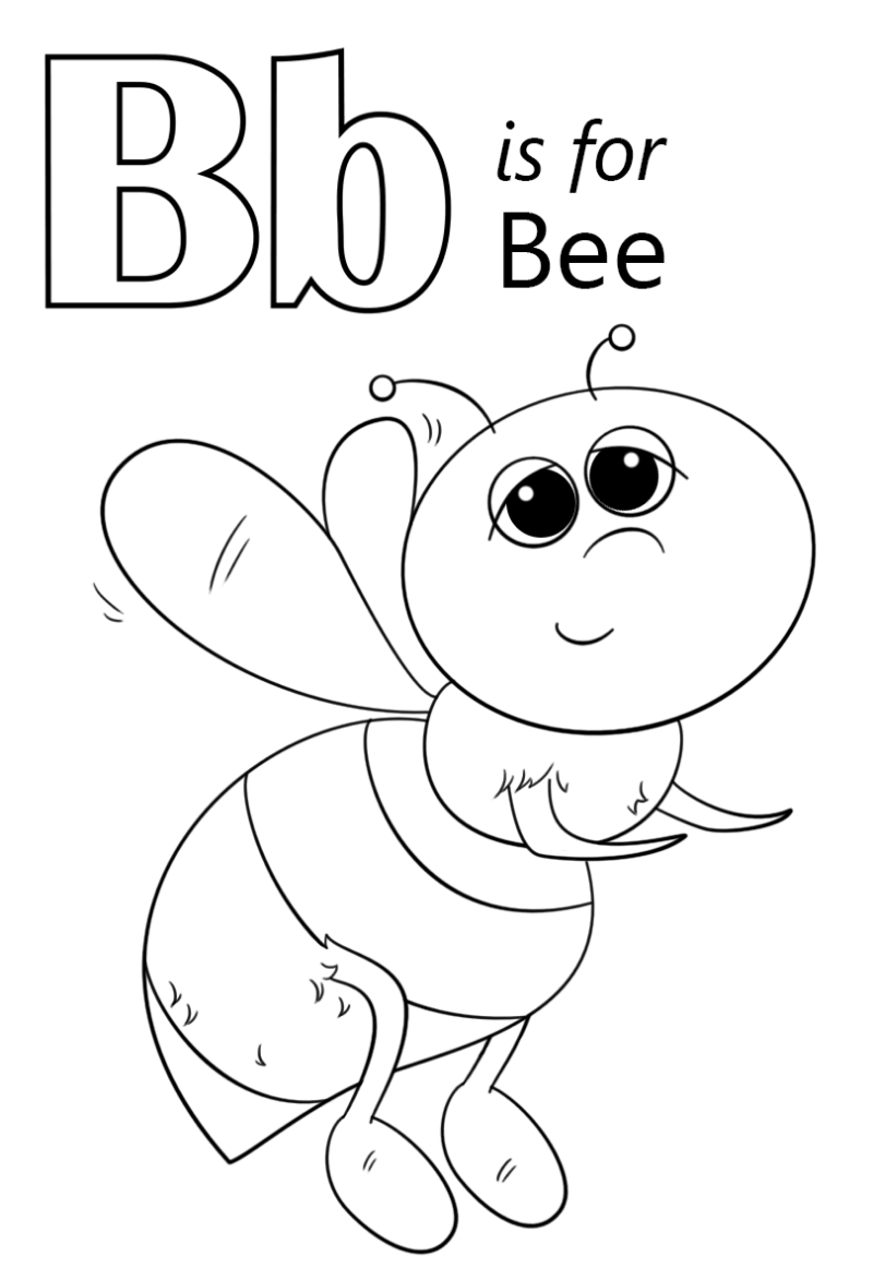 Kolorowanka Litera B dla słodkiej pszczoły
