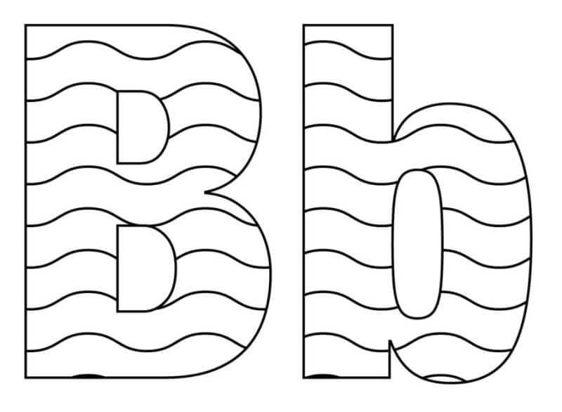 Kolorowanka Litera B ma prosty wzór