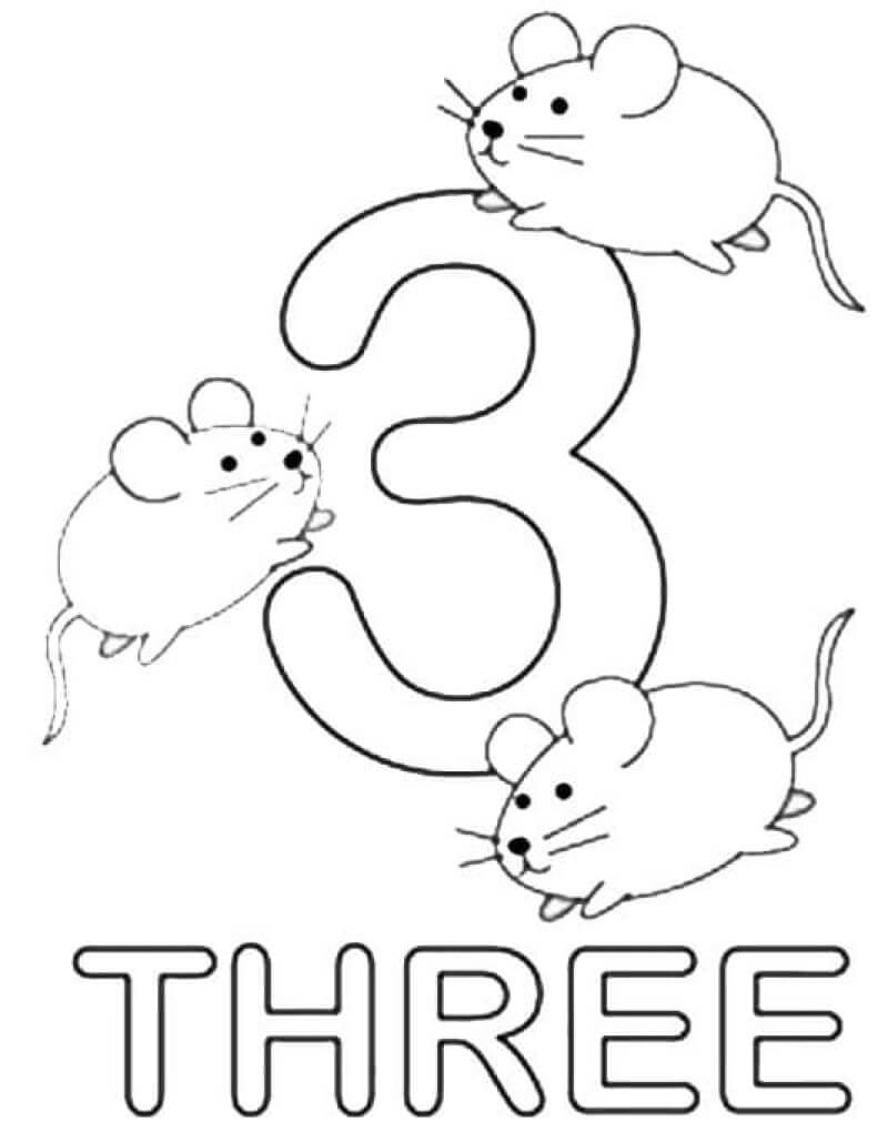 Kolorowanki Myszy numer 3 i 3