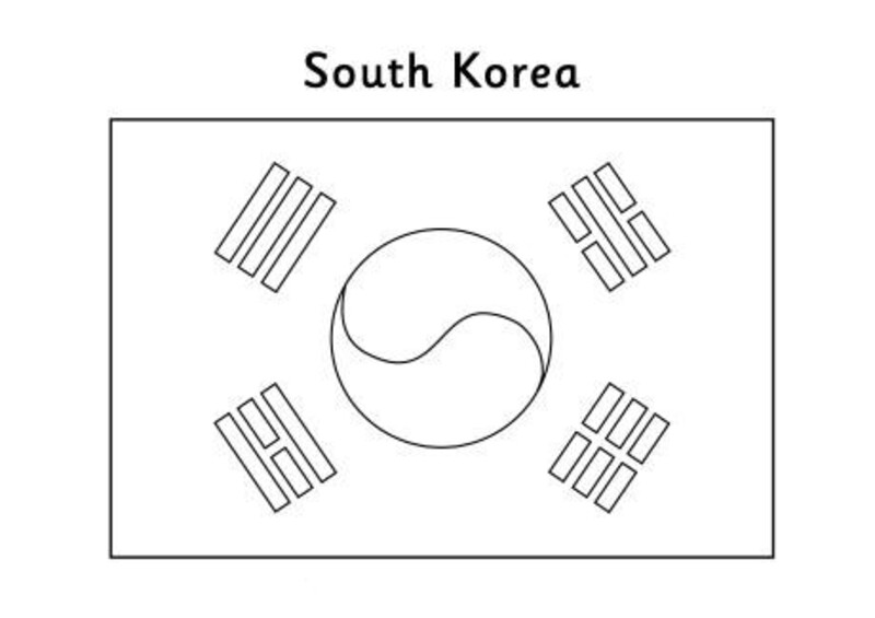 Kolorowanka Flaga Korei Południowej