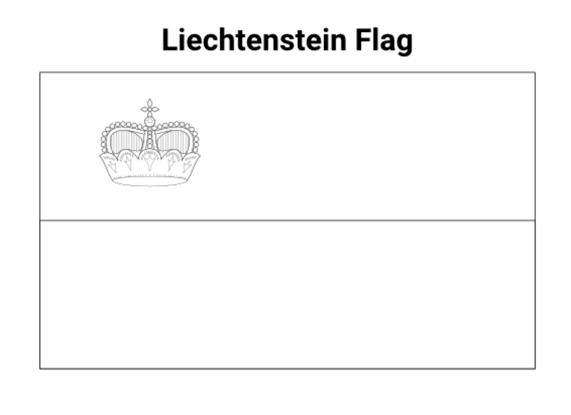Kolorowanka Flaga Liechtensteinu