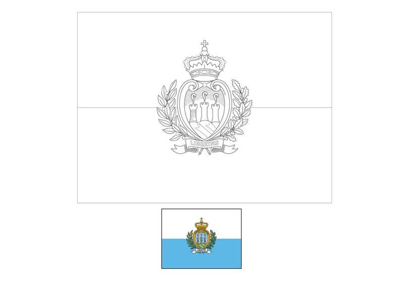 Kolorowanka Flaga San Marino
