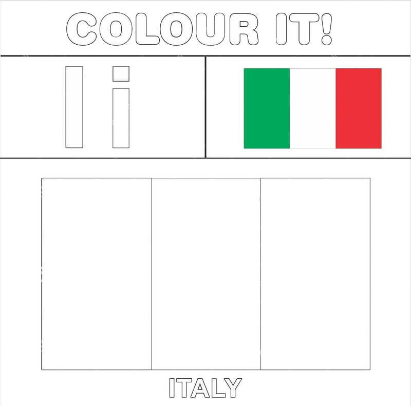 Kolorowanka Jak pokolorować piękną włoską flagę