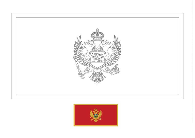 Kolorowanka Piękna flaga Czarnogóry
