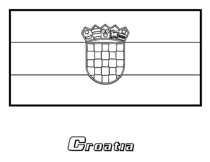 Kolorowanka Piękno Flaga Chorwacji