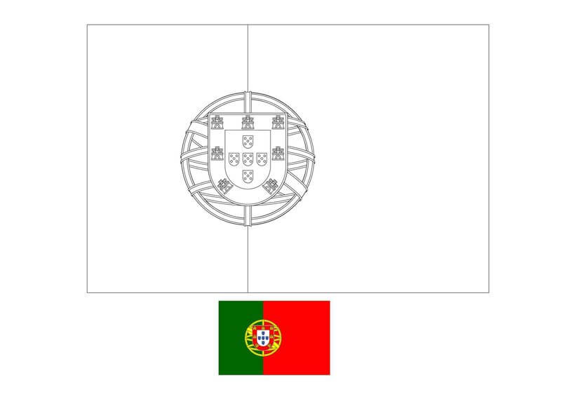 Kolorowanka Piękno flaga Portugalii