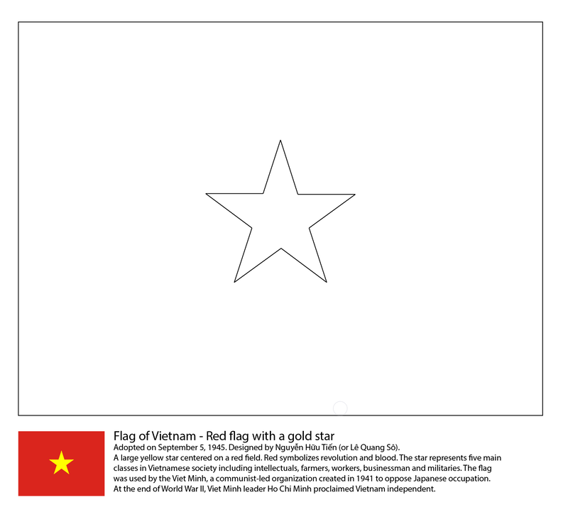 Kolorowanka Piękno Flaga Wietnamu