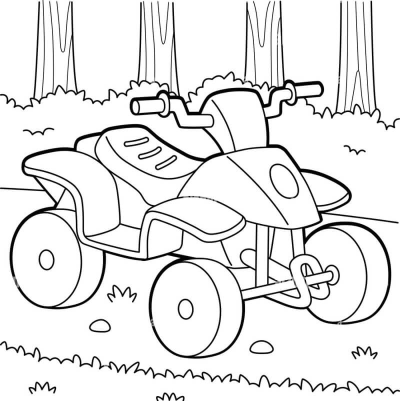 Kolorowanka Rower ATV w lesie