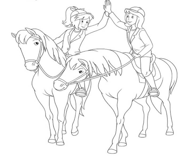 Kolorowanki Bibi i Tina z koniem