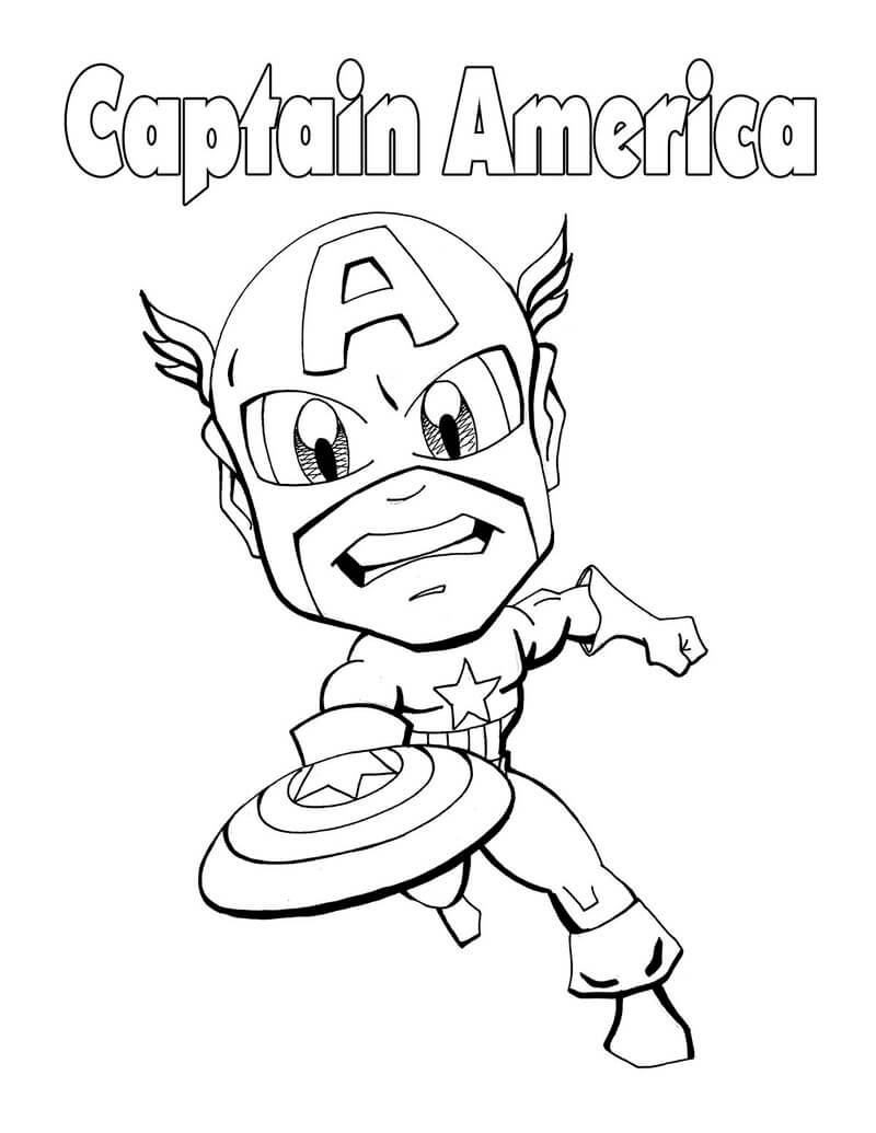 Kolorowanki Kreskówka walka Kapitana Ameryki