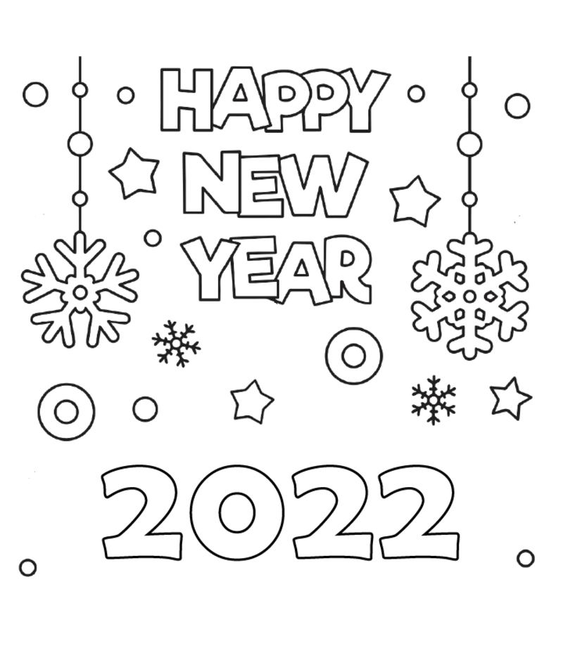Kolorowanka Szczęśliwego nowego roku 2022