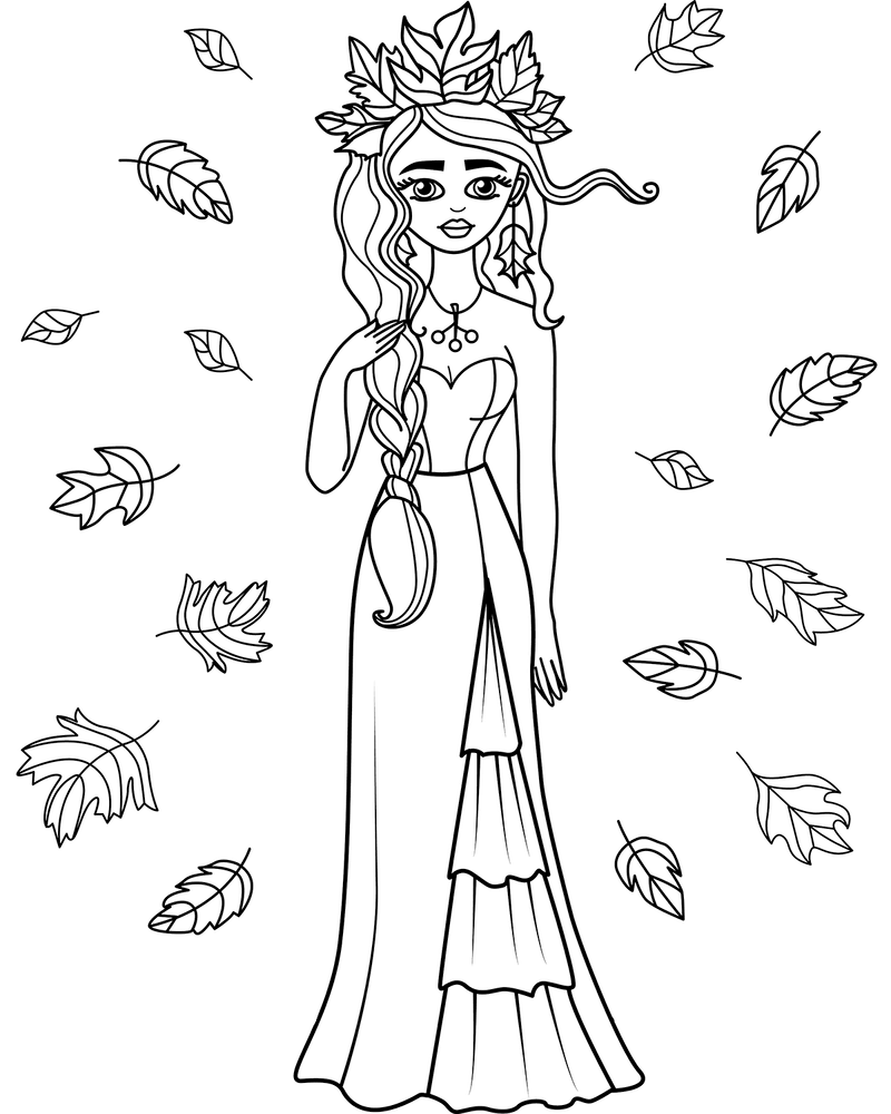 Kolorowanki Autumn girl