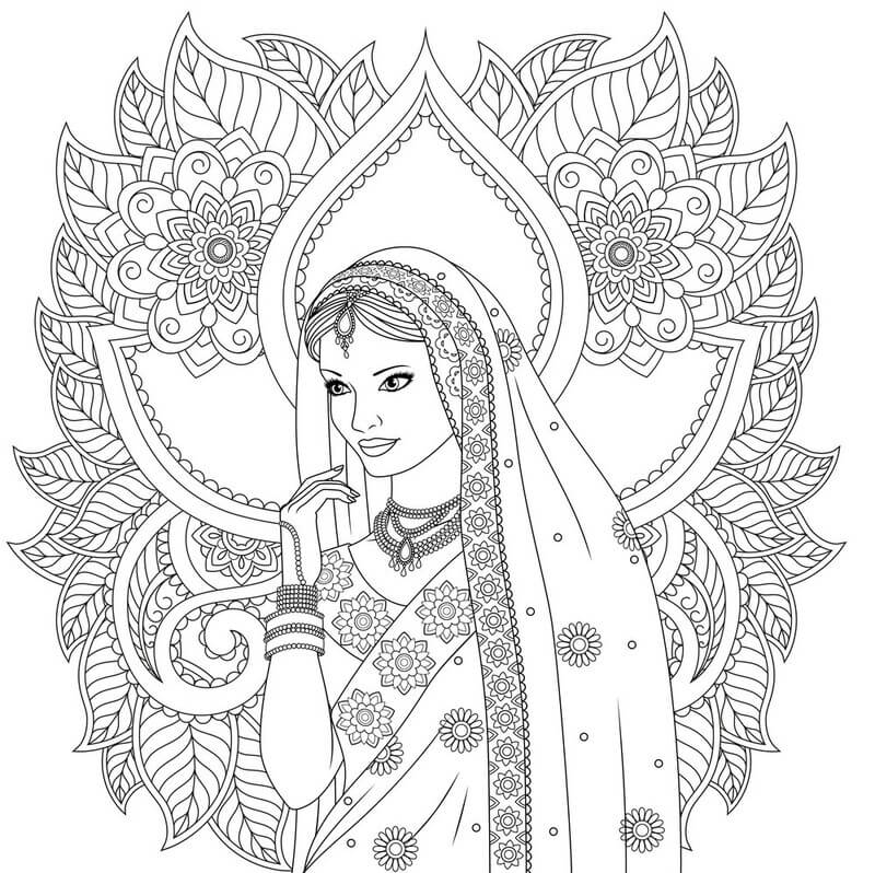 Kolorowanki Indian girl