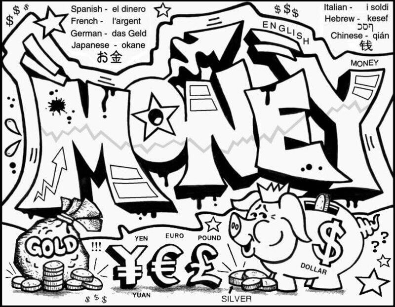 Kolorowanka Money Graffiti