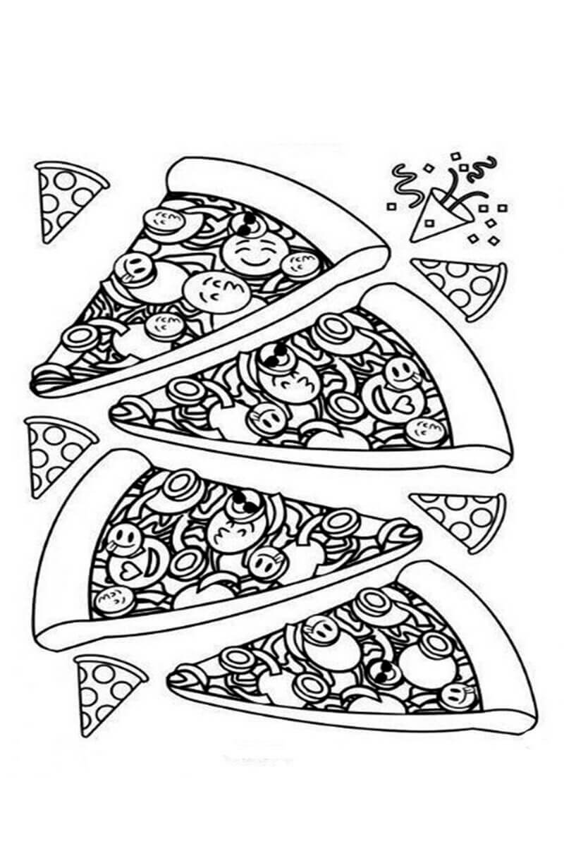 Kolorowanka Pizza z wieloma emocjami