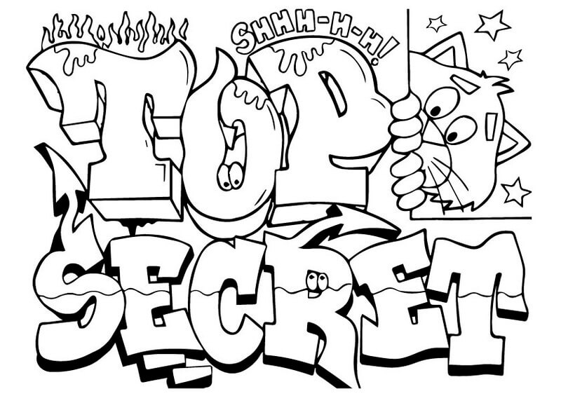 Kolorowanka Top Secret Graffiti