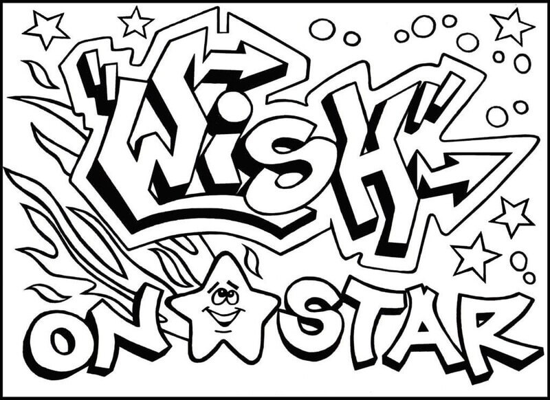 Kolorowanka Wish on Star Graffiti